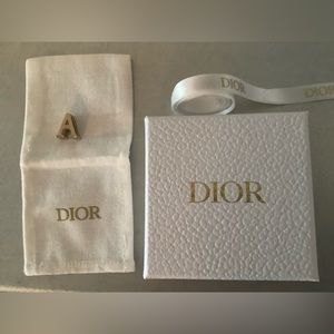 Dior My ABCDior letter “A” gold badge charm fits Dior Lady strap authentic